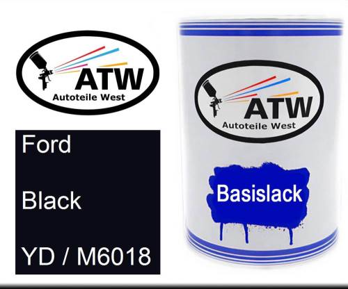 Ford, Black, YD / M6018: 500ml Lackdose, von ATW Autoteile West.